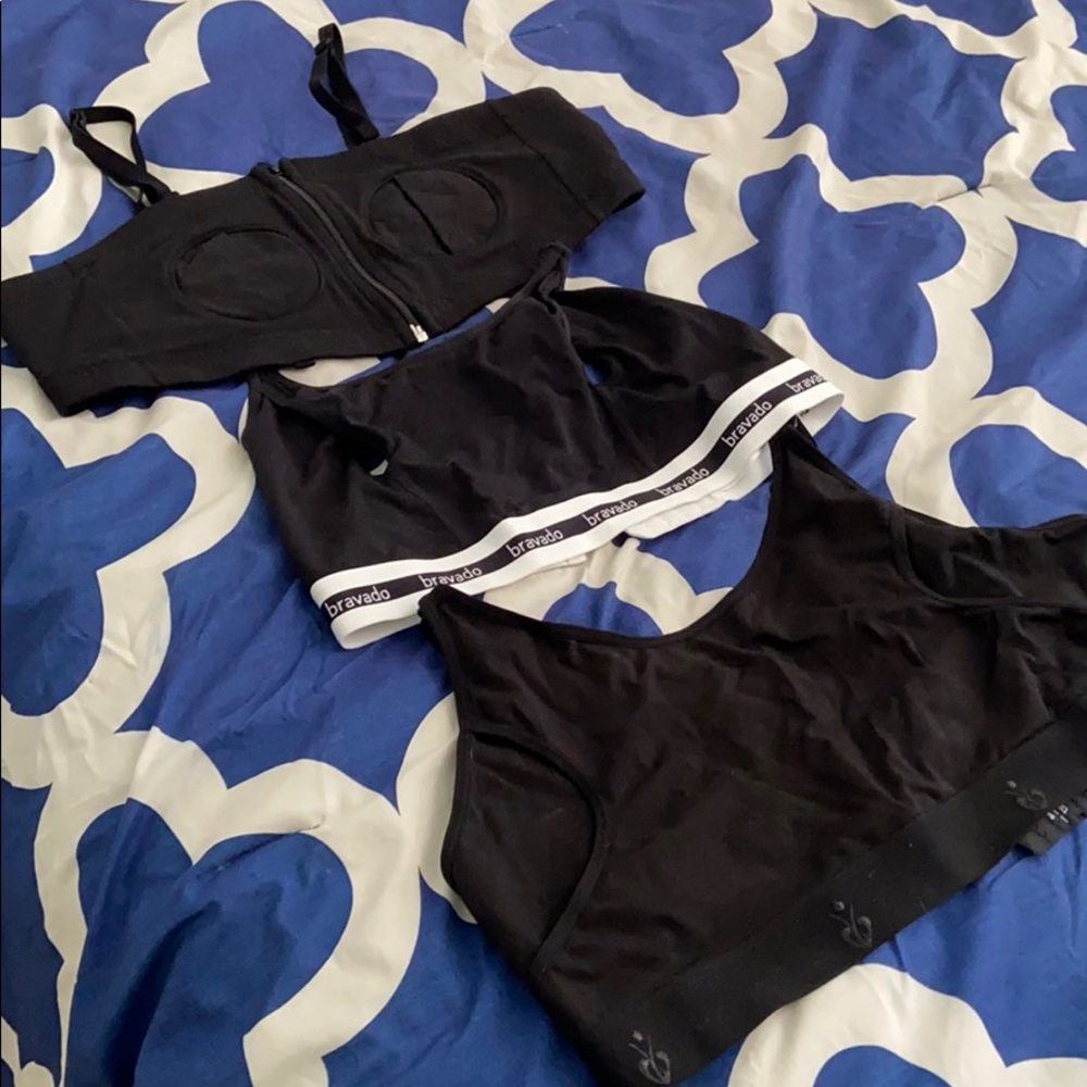 Set of 3 hands free pumping bras